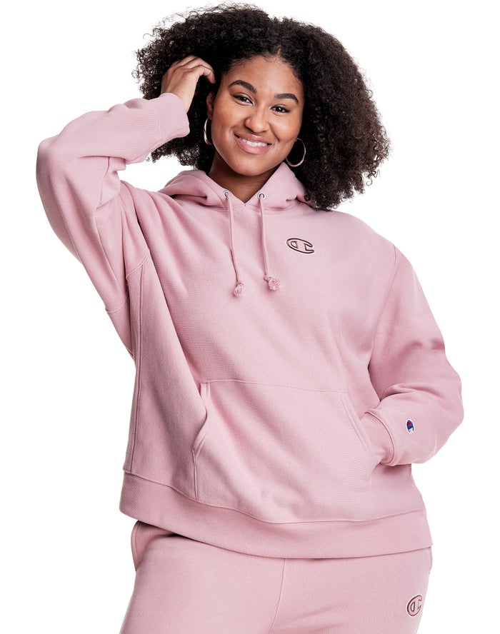 Sudadera Con Capucha Champion Mujer - Plus Reverse Weave Triple Outline Logo ( Rosas ) 2048615-UN